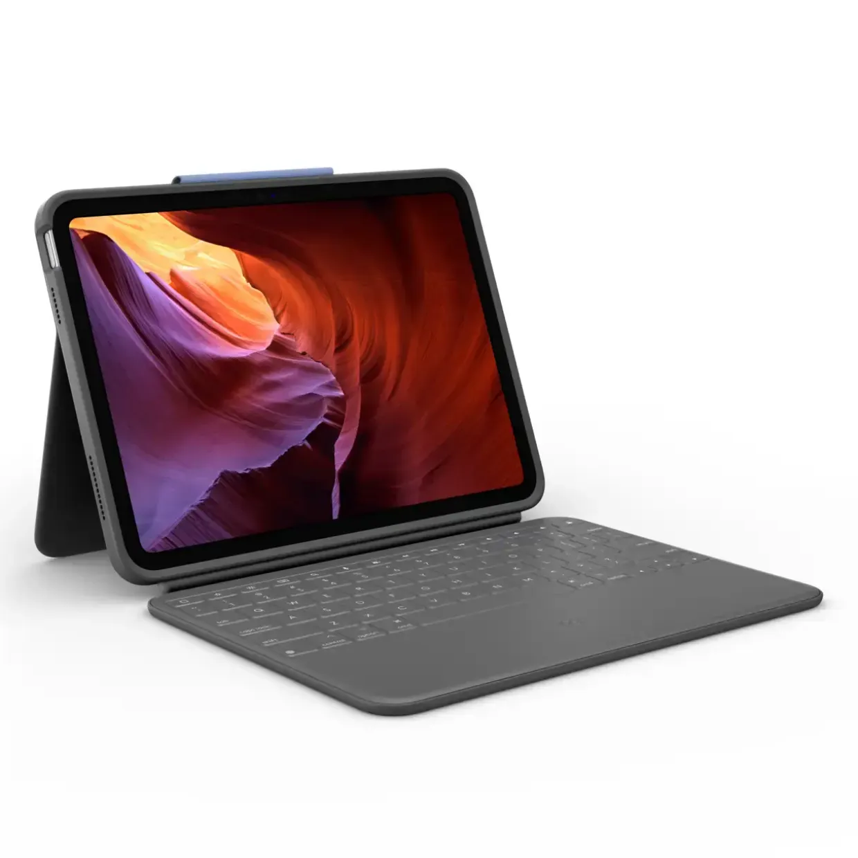 astatur med Smart Connector til iPad - Logitech Rugged Folio iPad 10.9" (10. gen) - Oxford Grå - Nordic layout