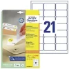 Avery aftagelig etiket 63,5x38,1mm (630)