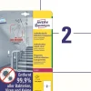Avery etiketter Laseretiket - antimicrobiel 210x148mm klar - 10ark