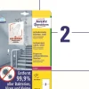 Avery etiketter Laseretiket - antimicrobiel 210x148mm hvid - 10ark