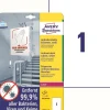Avery etiketter Laseretiket - antimicrobiel 210x297mm hvid - 10ark