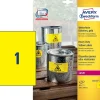 Avery etiketter L6111-20 - Laseretiket stærke gul 1 pr. ark 210 x 297 mm - 20 ark