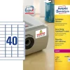 Avery etiketter L6140-20 - Laseretiket ekstra klæb hvid 40 pr. ark 45,7 x 25,4 mm - 20 ark