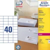 Avery etiketter L7184 - Laser label 40 pr. ark 52,5 X 29,7 mm - 100 ark