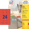 Avery etiketter 70x37mm rød 3448 - 100ark - 5 pakker