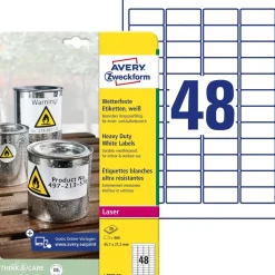 Avery stærk Polyester etiket 5,7x21,2mm (960)