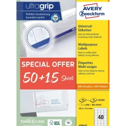 Avery Universaletiketter 48,5x25,4mm Promotion (2600)