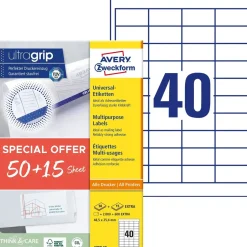 Avery Universaletiketter 48,5x25,4mm Promotion (2600)