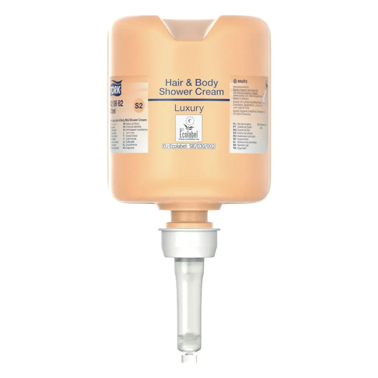 Badesæbe Flydende Tork 420662 Luksus Hair & Body 475ml Ecolabel m Parfume til Mini S2 - 8 fl x 475 ml/krt