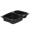 Bakke Bistro 2-rum 580/330 ml 254x174x42 mm PP Sort - 6 ps x 50 stk/krt