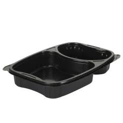 Bakke Bistro 2-rum 580/330 ml 254x174x42 mm PP Sort - 6 ps x 50 stk/krt