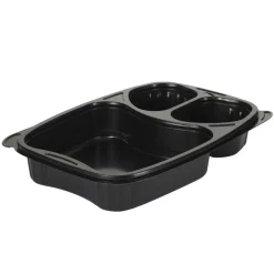 Bakke Bistro 3-rum 254x174x42 mm PP Sort - 6 ps x 50 stk/krt