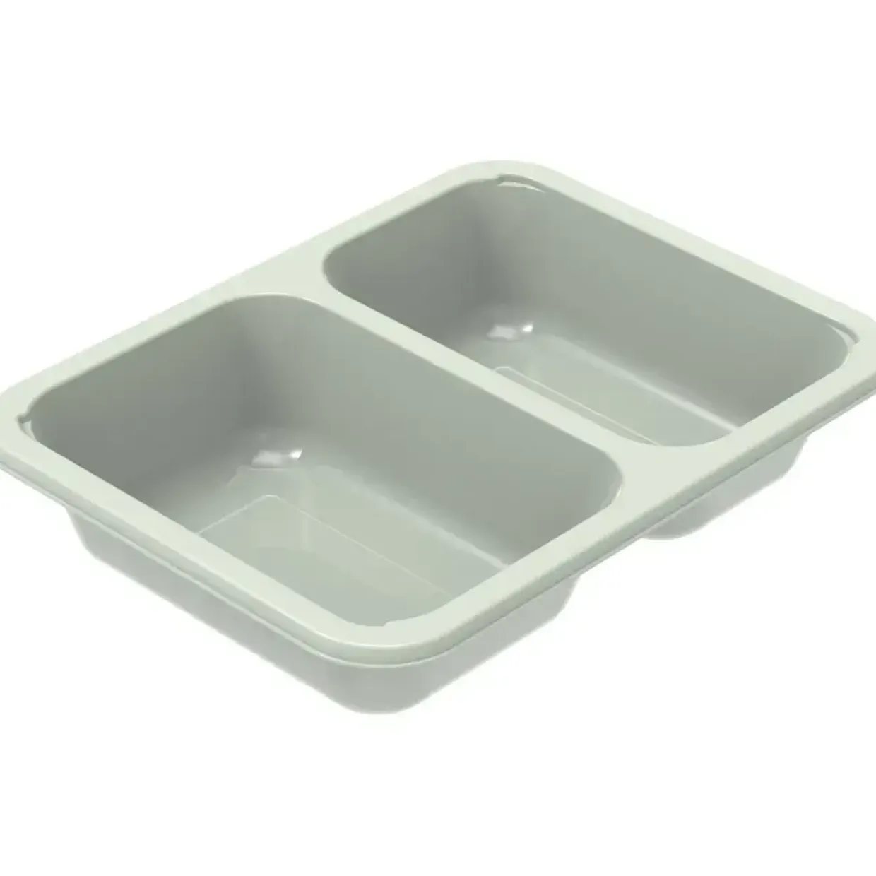 Bakke, C 2171-2A, 17x12,6x3,4cm, 420 ml, evolve, CPET, 2-rums, 230/190 ml, standard serie, biret - 744 stk