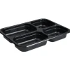 Bakke, C 2227-4B , 22,7x17,8x3cm, 735 ml, sort, CPET, 4-rums, 140/155/185/255 ml, standard serie, hovedret - 334 stk