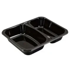 Bakke 2-rum 2227-2K 450/610 ml 227x178x43 mm CPET Sort - 360 stk/krt