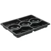 Bakke Zen Tapas 7-rum Rektangulær 1518ml L320xB250xH33mm RPET Sort - 2 ps x 60 stk/krt
