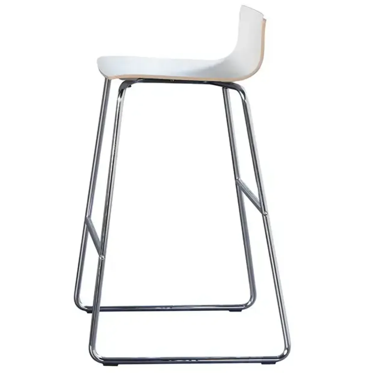 Barstol Cafe VII Hvid laminat / Krom