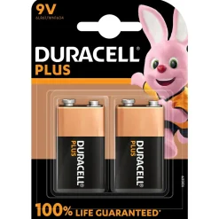 Batteri Duracell Plus Power 9V alkaline 2stk|pak