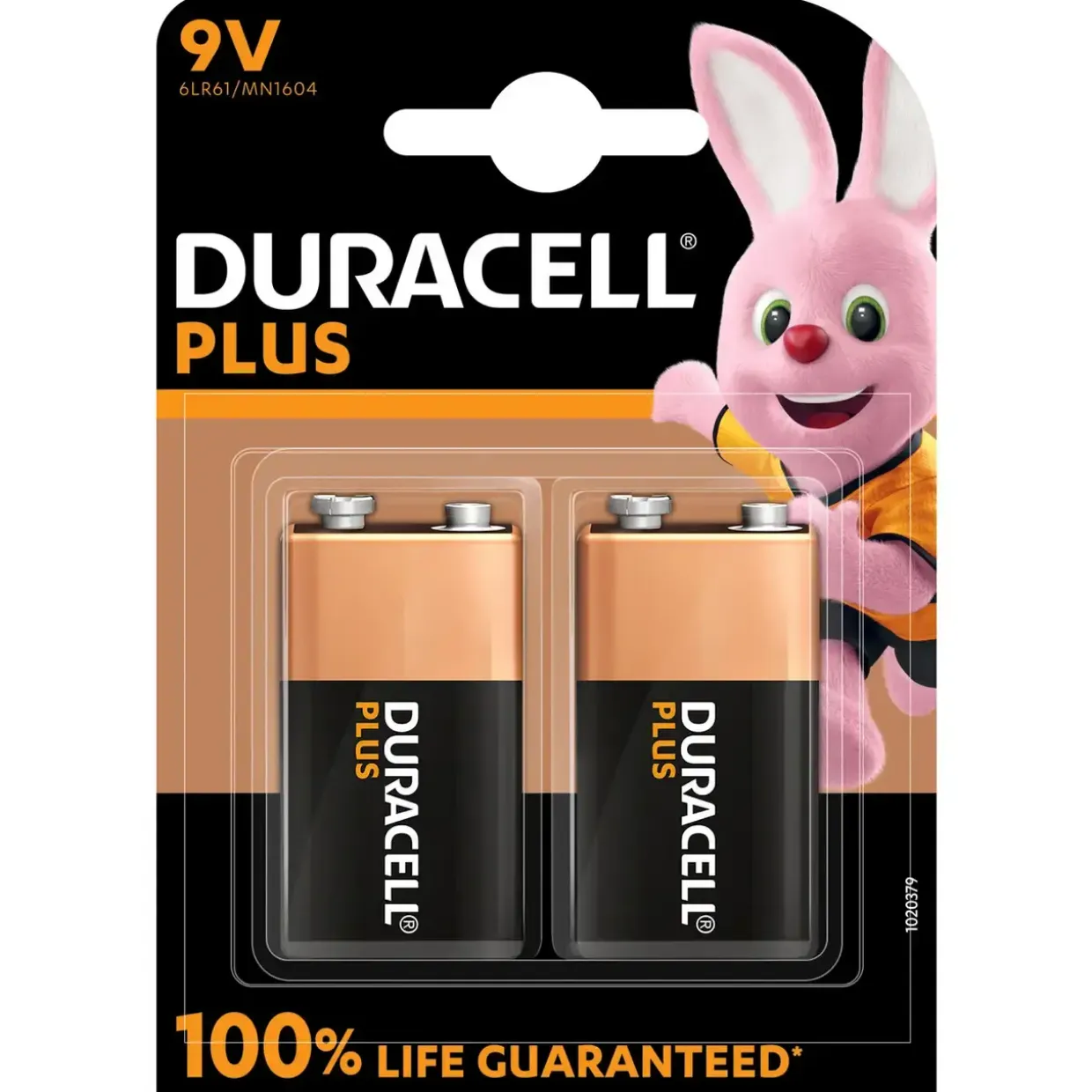 Batteri Duracell Plus Power 9V alkaline 2stk|pak