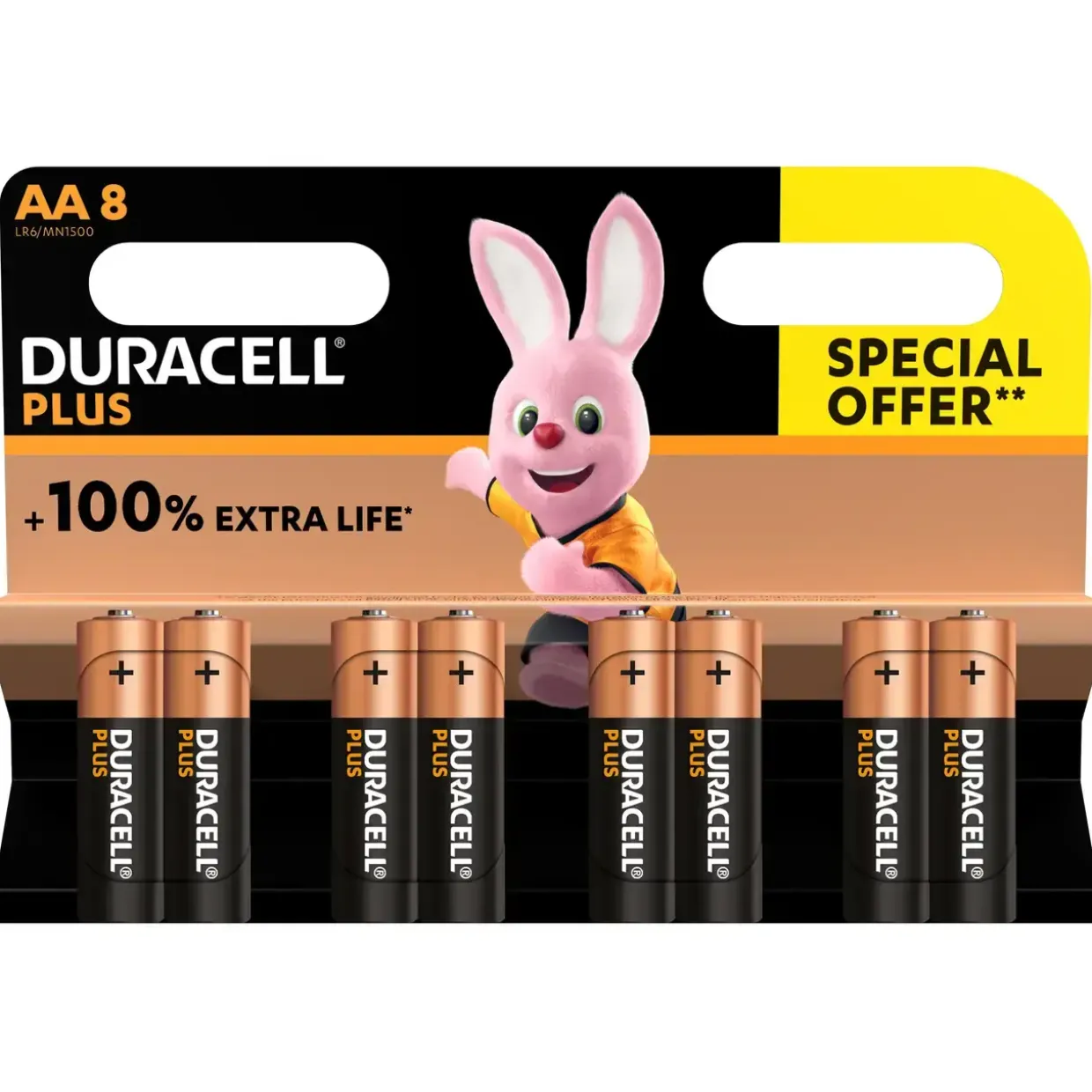 Batterier - Duracell Plus Power AA - Alkaline - 8 stk
