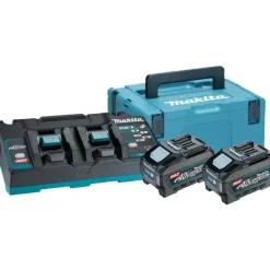 Batteripakke - Makita XGT 40V - 2x 5,0Ah - Blå - Dobbelt lynlader