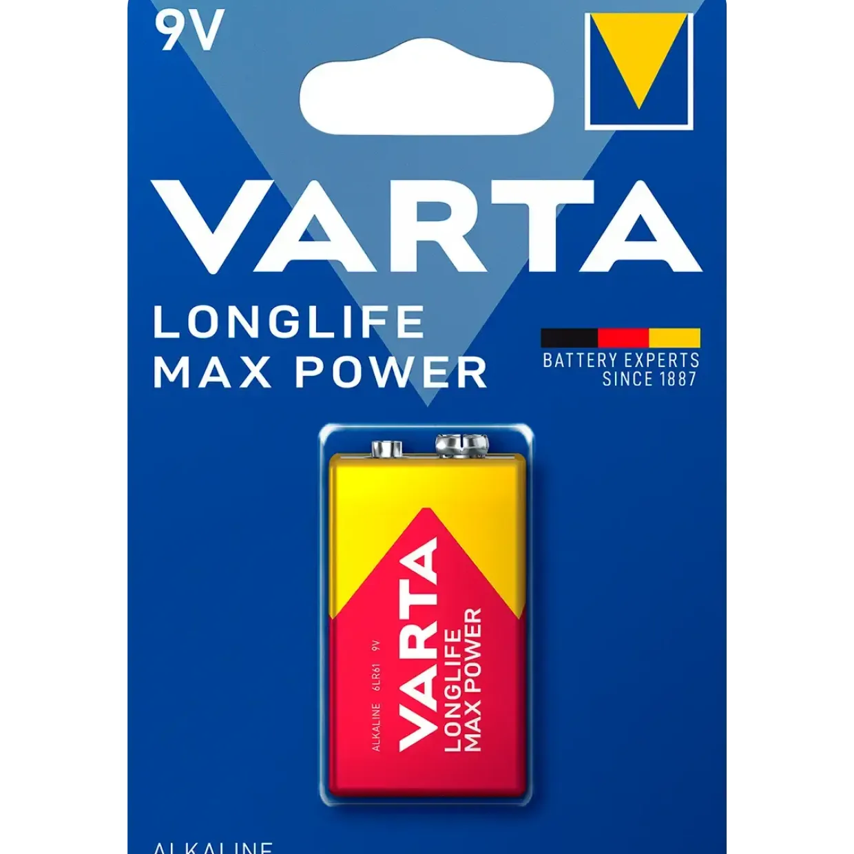Batteri Varta Longlife Max Power 9V 1 stk. pakke