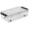 Bedroller - Plastikkasser med hjul og låg SmartStore 35 liter klar 72x40x20 cm - 4 stk