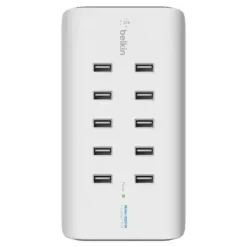 Belkin RockStar 10-Port USB Charging Station, White