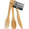 Bestiksæt, engangsservice bambus - L: 16 cm