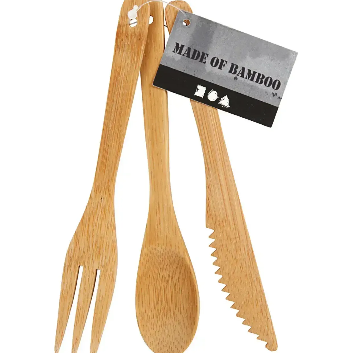 Bestiksæt, engangsservice bambus - L: 16 cm