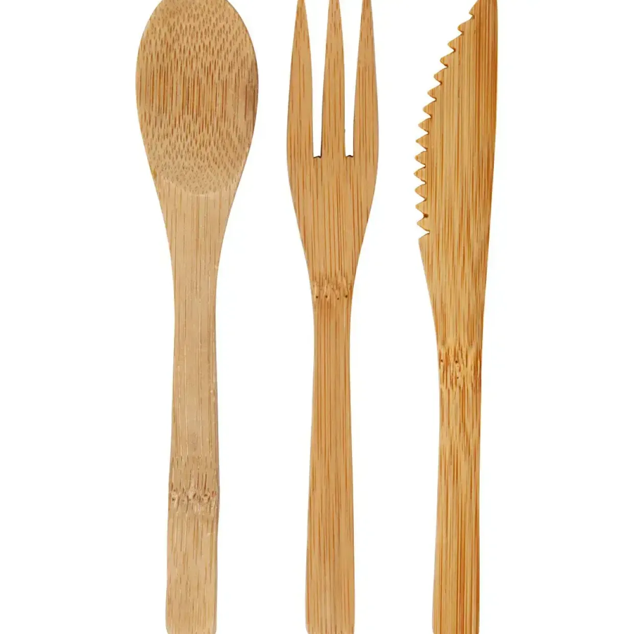 Bestiksæt, engangsservice bambus - L: 16 cm