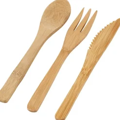 Bestiksæt, engangsservice bambus - L: 16 cm