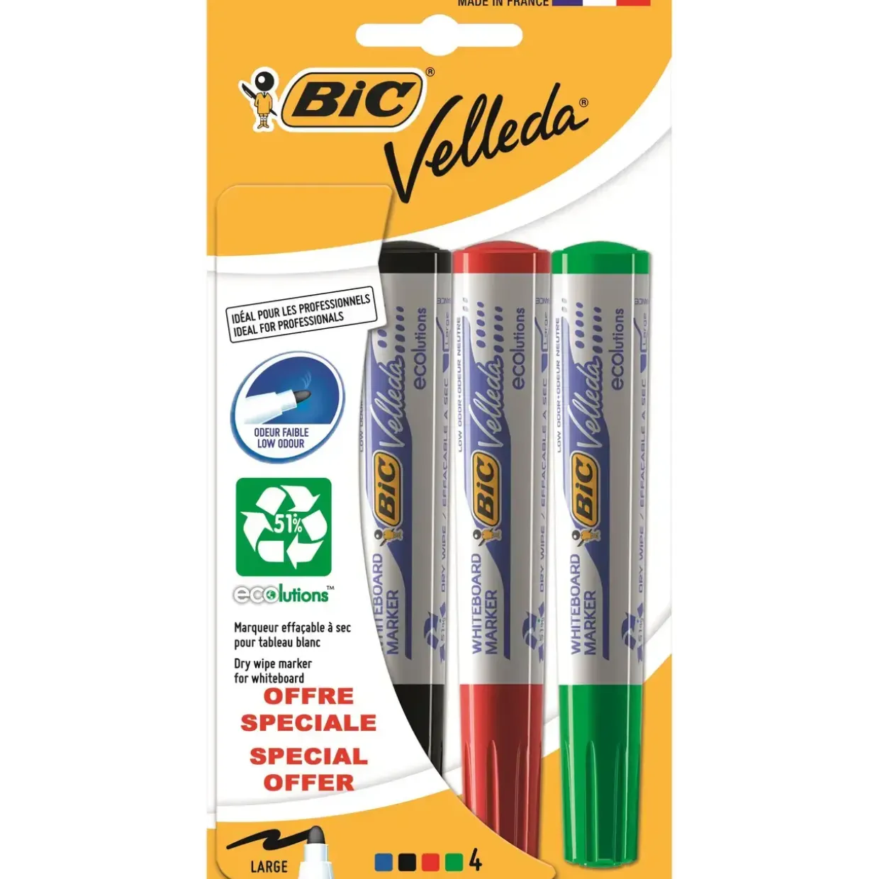 BIC Velleda whiteboardpen 1701 (4 farver)