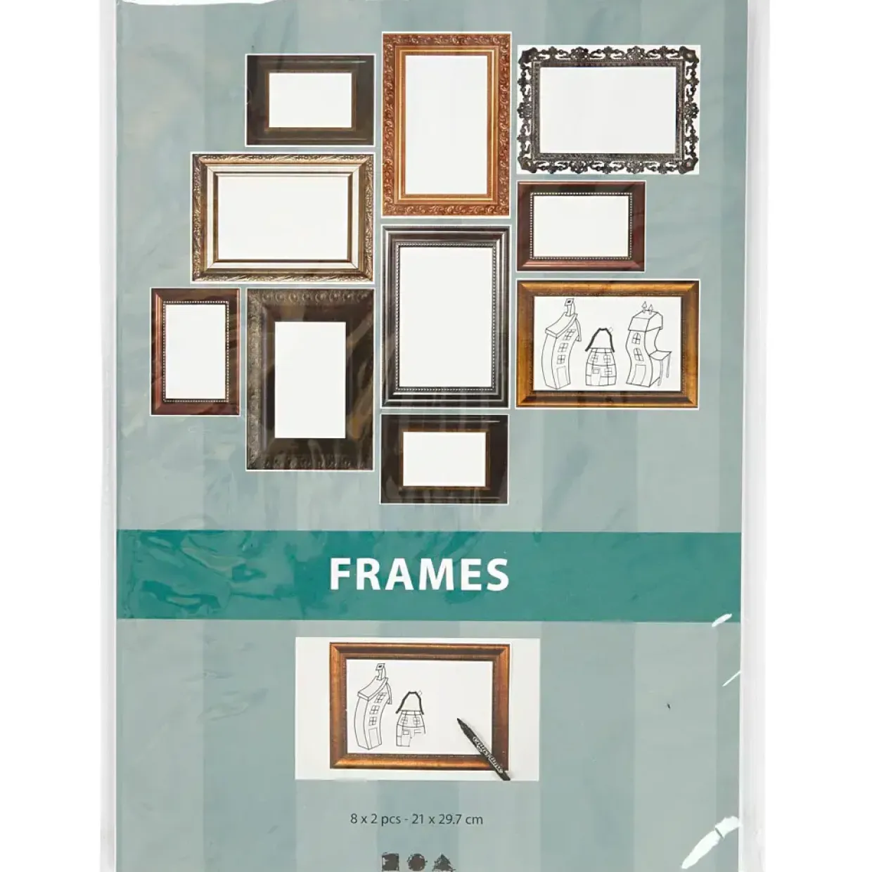 Billedrammeark – 26,2x18,5 cm – Metallic farver – 16 ark – Karton 230 g