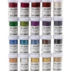 Bio-glitter, ass. farver, 20x20 g - 1 pakke