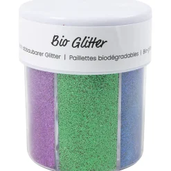 Bio-glitter, ass. farver, 6x13 g - 1 stk
