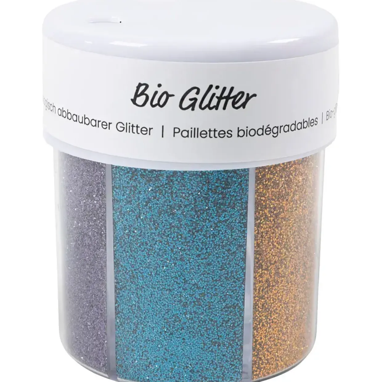 Bio-glitter, ass. farve, 6x13 g - 1 stk