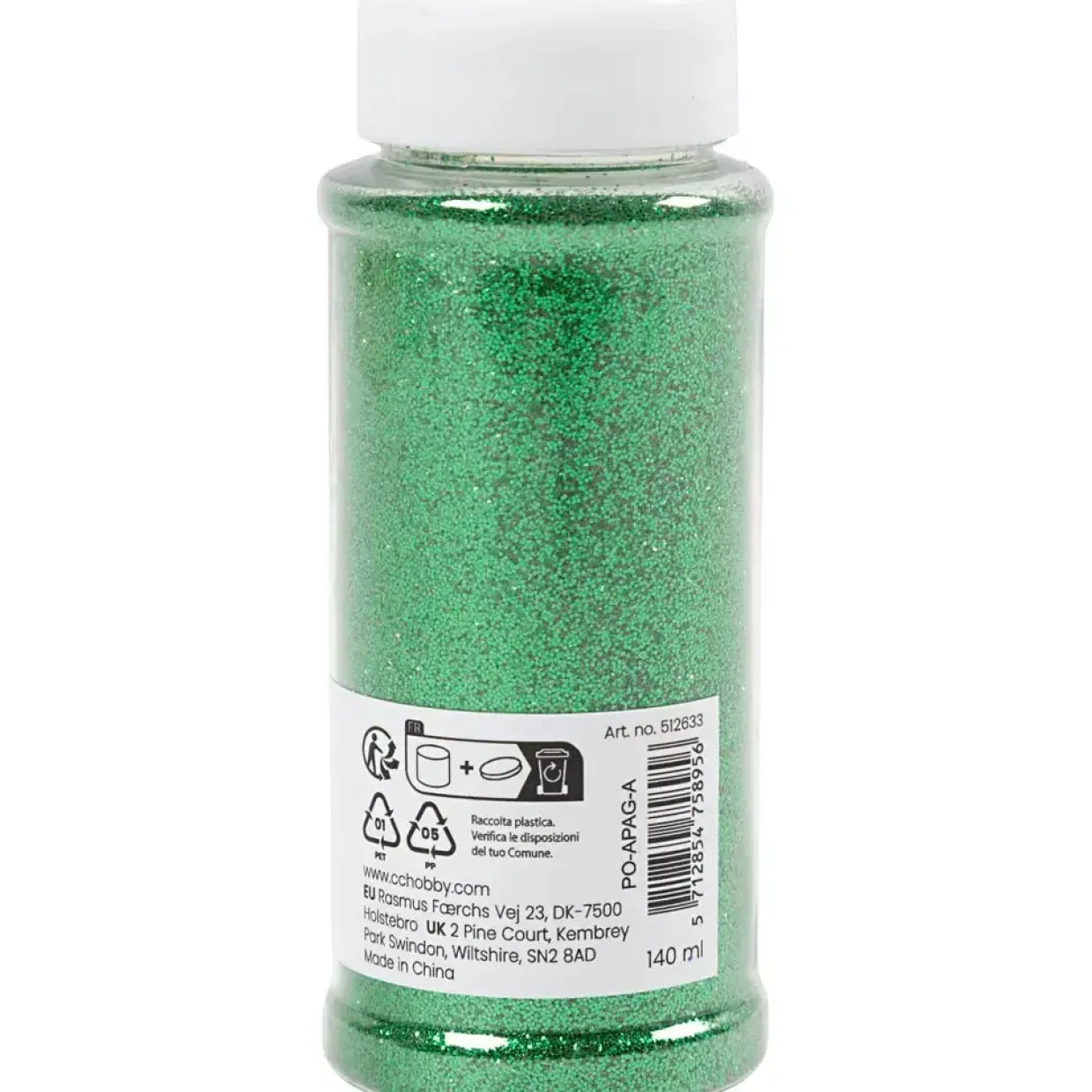 Bio-glitter, grøn, 110 g - 1 stk