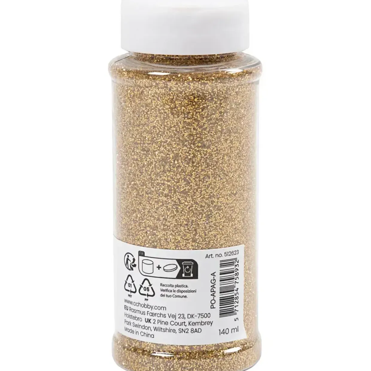 Bio-glitter, guld, 110 g - 1 stk