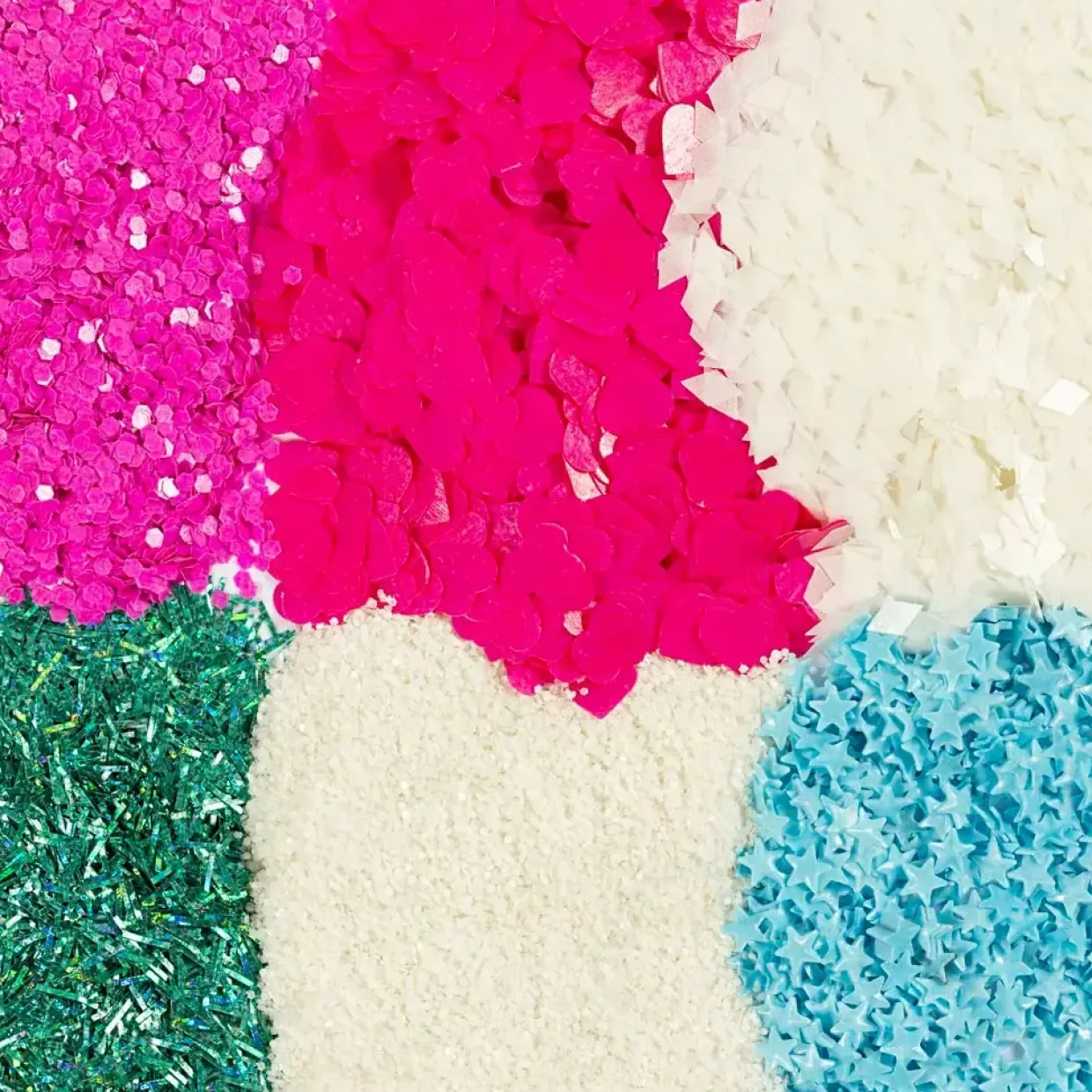 Bio Glitter & Pailletter, pastelfarver, 6x5 g - 1 pak