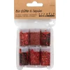 Bio Glitter & Pailletter, rød, 6x5 g - 1 pak