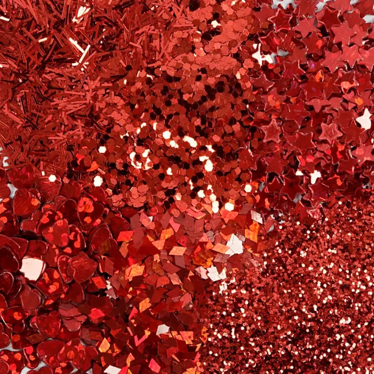Bio Glitter & Pailletter, rød, 6x5 g - 1 pak