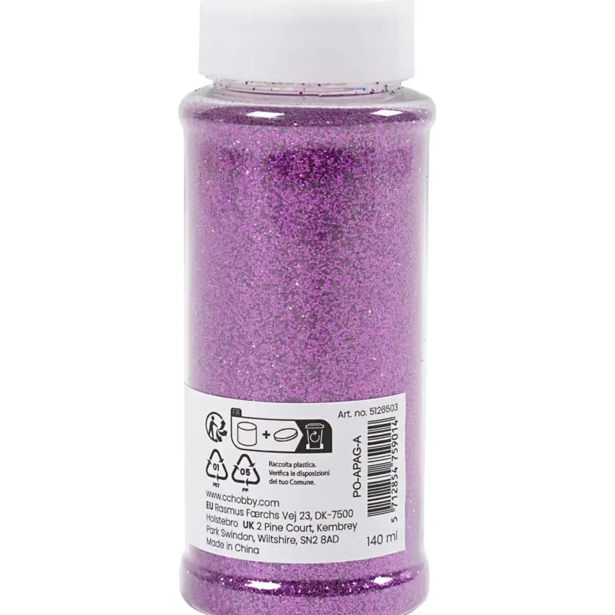 Bio-glitter, pink, 110 g - 1 stk