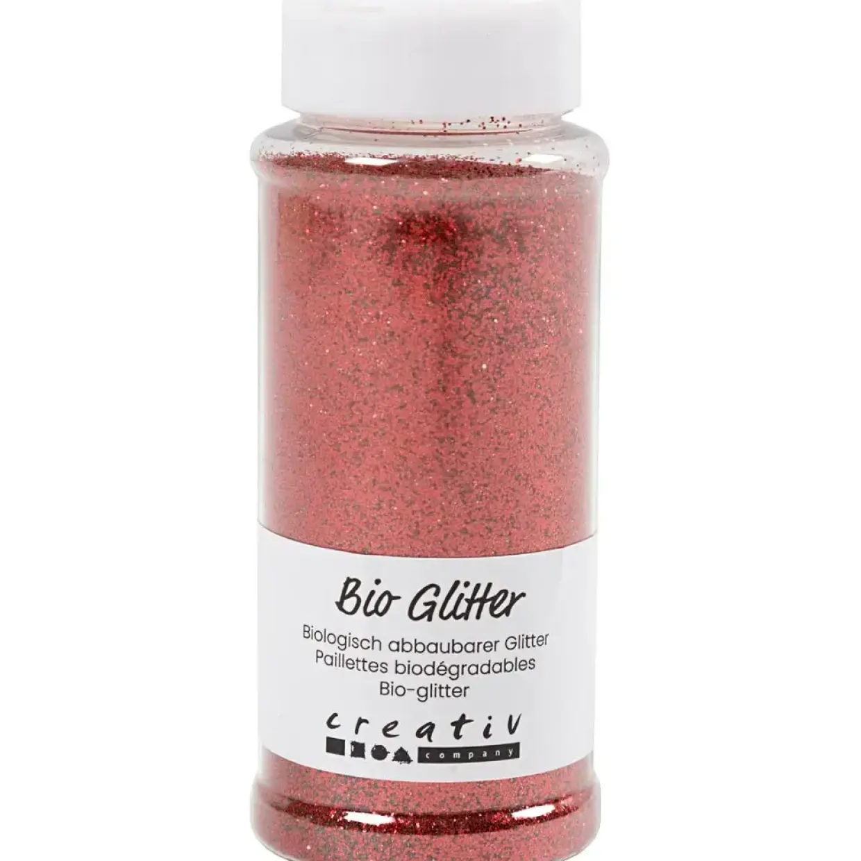 Bio-glitter, rød, 110 g - 1 stk