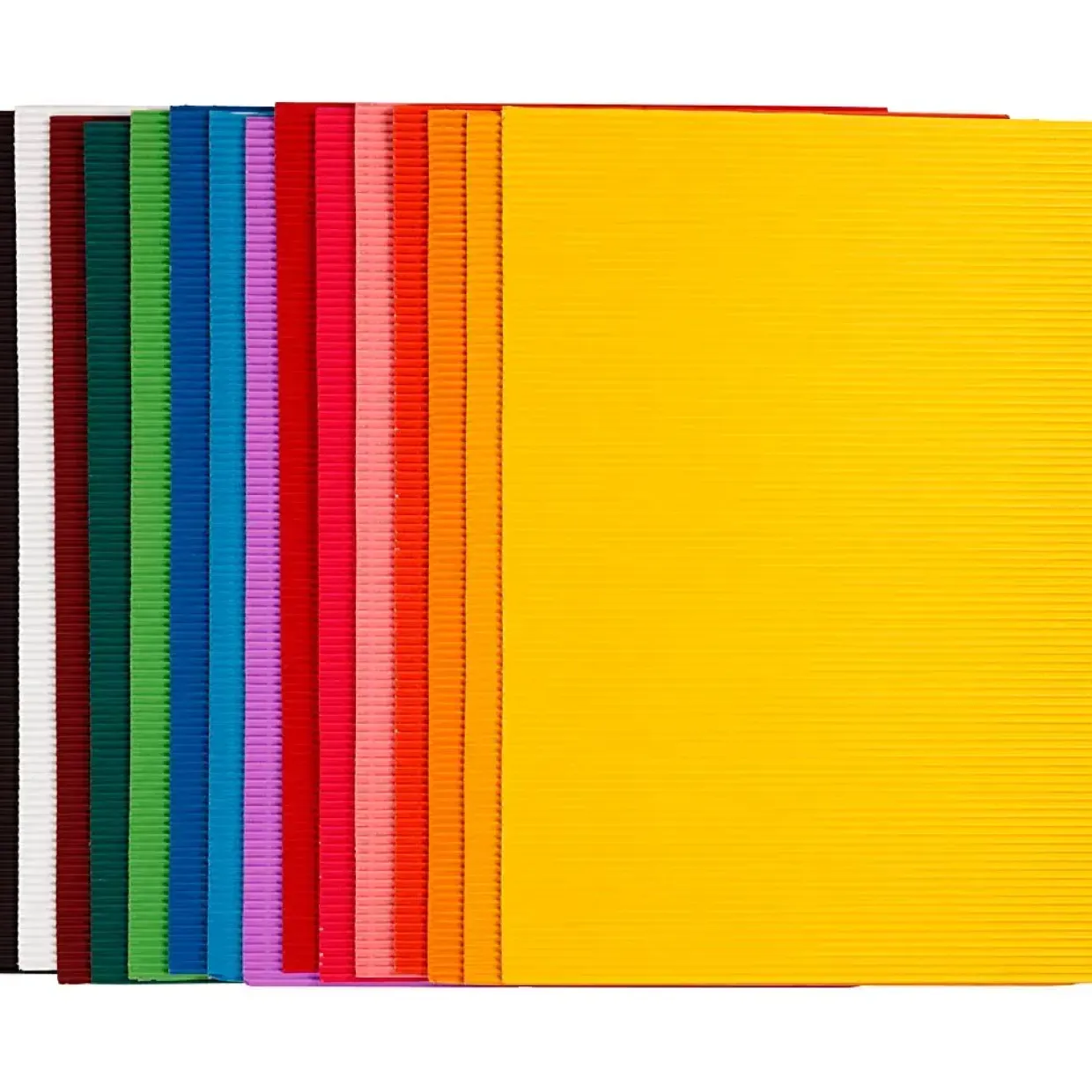 Bølgekarton, ark 25x35 cm, 80 g, 15 ass. ark/ 1 pk.