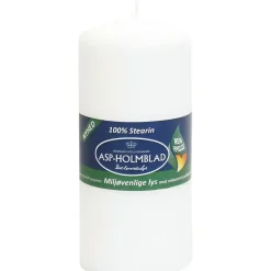 Bloklys 13cm Ø5,8cm hvid 31 timer 100% stearin - 10 stk