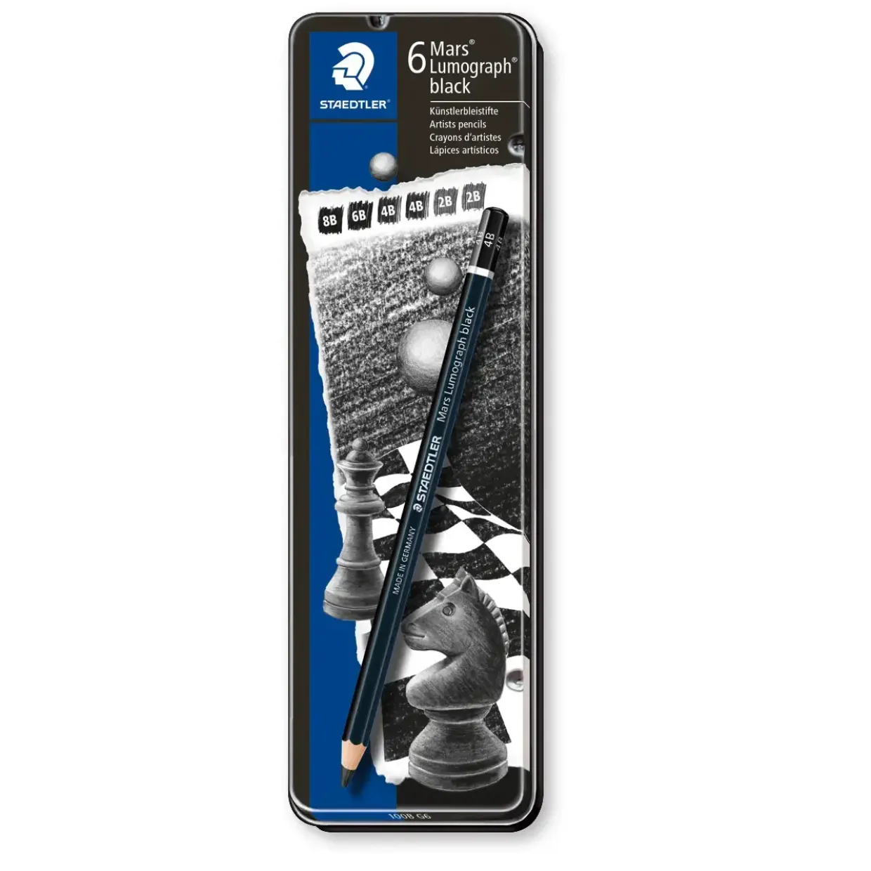 Blyanter - Staedtler Mars Lumograph Black 100B - 6 stk - Sort - Assorteret