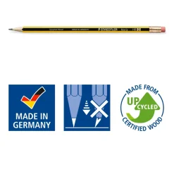 Blyanter Staedtler Noris HB Upcycled Wood m/topgummi (72)