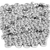 Bogstavperler, diam. 7 mm, hulstr. 1,2 mm, sølv, 21g, ca. 200 stk.