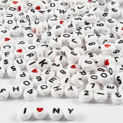 Bogstavperler - Hvid 7mm hulstr. 1,2mm - 200g ca. 1500 stk